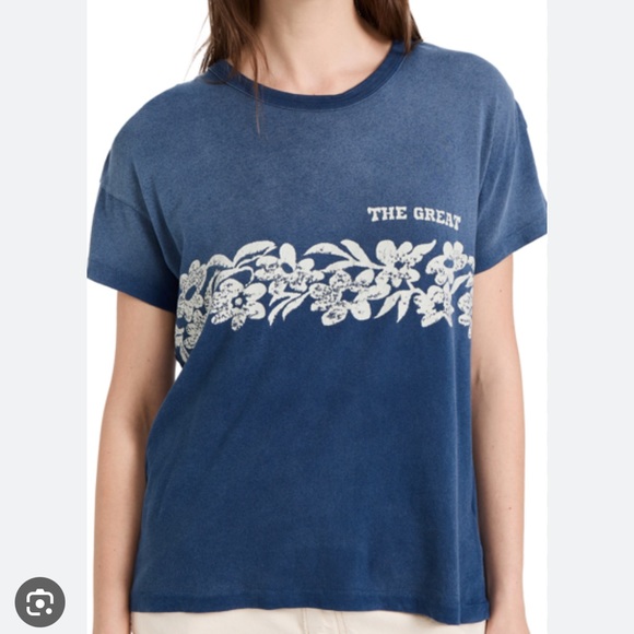 THE GREAT BLUE BOXY CREW TSHIRT SIZE 3 - Picture 4 of 4